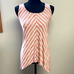 Peach and White Diagonal Tank